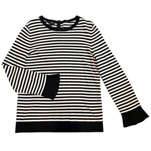 Talbots Classic‎ Wool Blend Knit Lightweight Button-Back Sweater Striped Medium